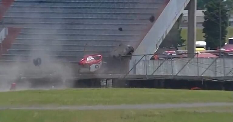 Brutal accidente en el Top Race: el auto de Luis Gastaldi se despistó y terminó en la tribuna del autódromo de Buenos Aires
