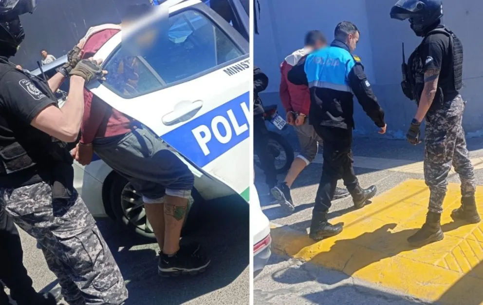 Robaban elementos del interior de una camioneta y fueron detenidos