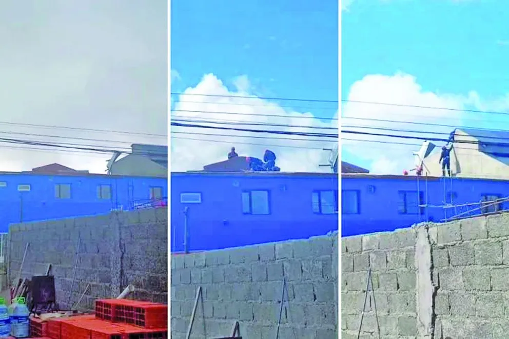 Por el viento, casi se voló el techo de un edificio municipal en Río Gallegos