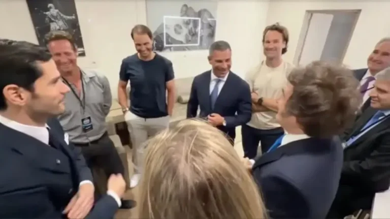 Javier Milei coincidió con Rafael Nadal, David Nalbandian y Carlos Moyá en Miami
