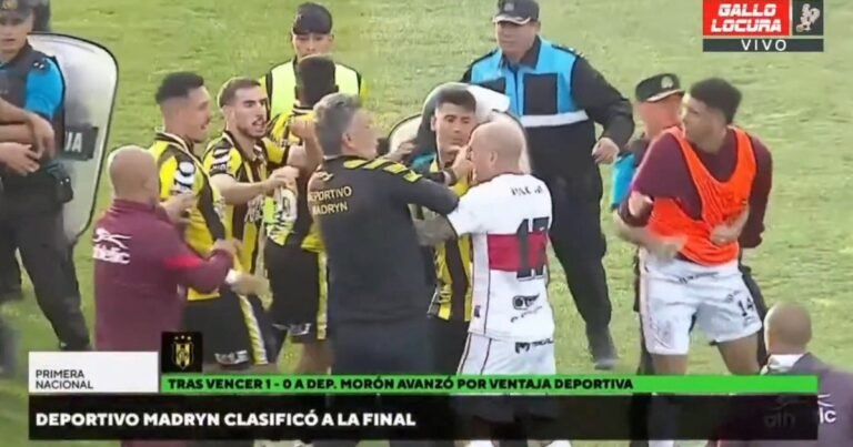 Batalla campal en la semifinal del Reducido: Deportivo Madryn le ganó a Morón 1-0 y los futbolistas terminaron a las piñas