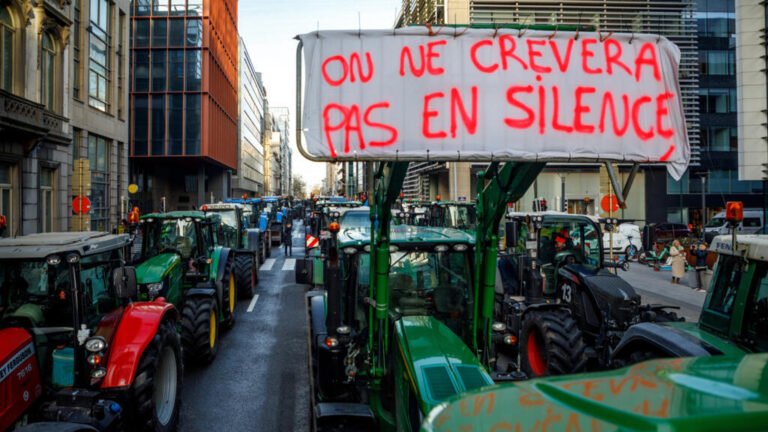 Miles de agricultores protestan en Bruselas contra el acuerdo UE-Mercosur