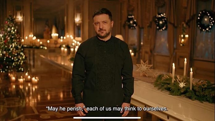 Zelenski desea que Putin "perezca" en su discurso de Nochebuena