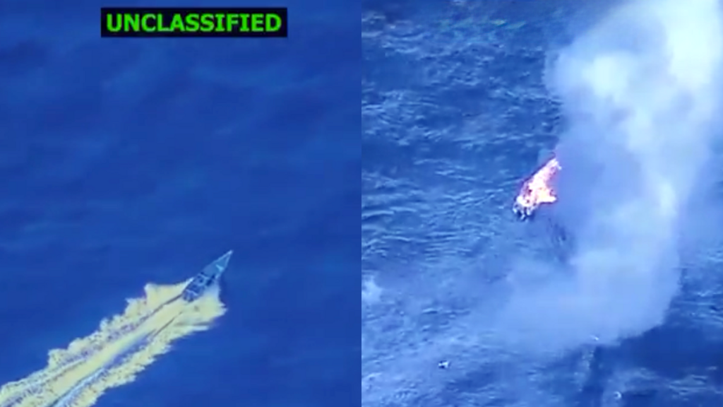 #VenezuelaHoy: video muestra últimos momentos de dos sobrevivientes en un ataque de EE. UU. (Reuters)