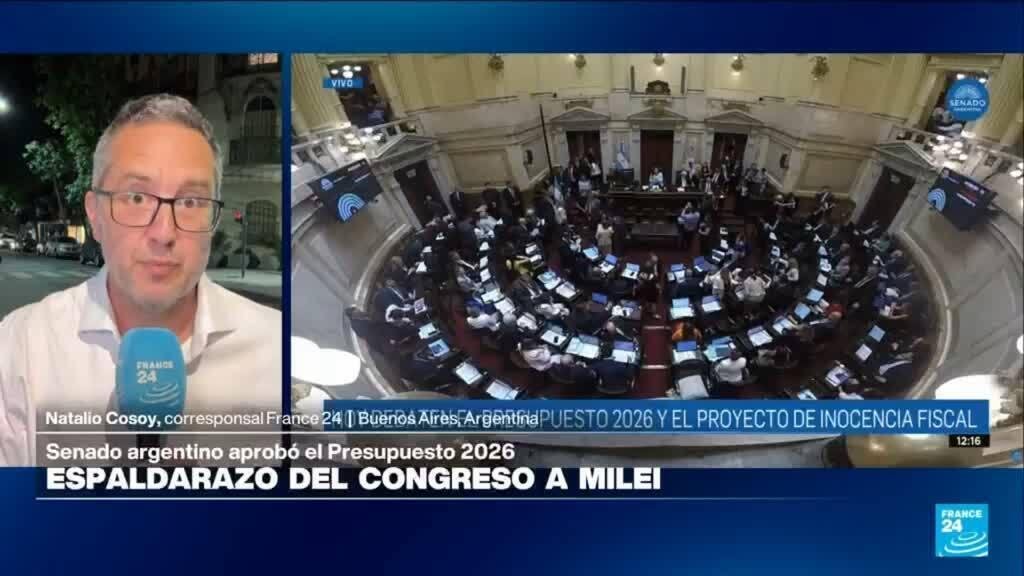 Senado argentino aprueba el plan presupuestal de Milei para 2026