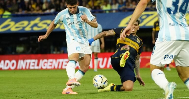 El 1 x 1 de Racing en la victoria ante Boca: Nardoni fue el volante europeo del clásico en la Bombonera