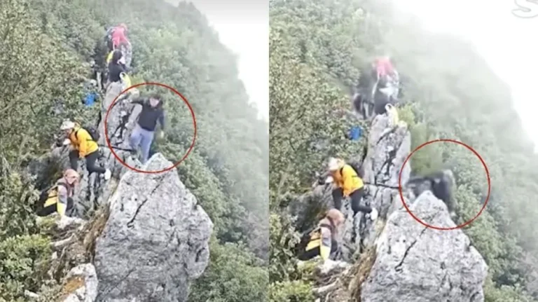 Un turista se quiso sacar una selfie y terminó cayendo de una montaña