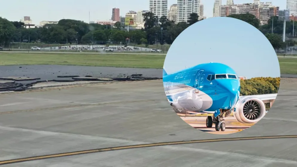 Más de 70 vuelos afectados en Aeroparque por un desprendimiento de asfalto