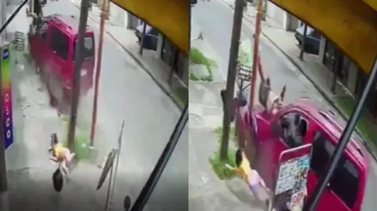 Un hombre y sus hijas se salvaron de milagro tras ser atropellados por una camioneta