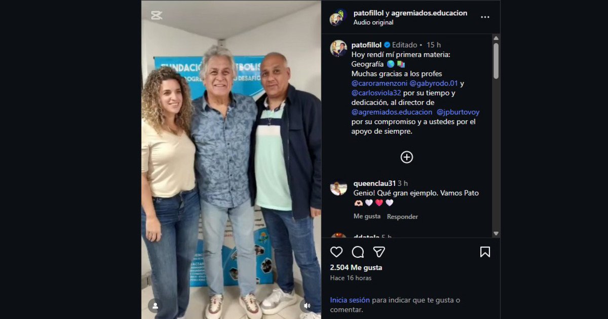 El "Pato" Fillol retomó la secundaria con 75 años y en el primer examen la rompió: se sacó un 10