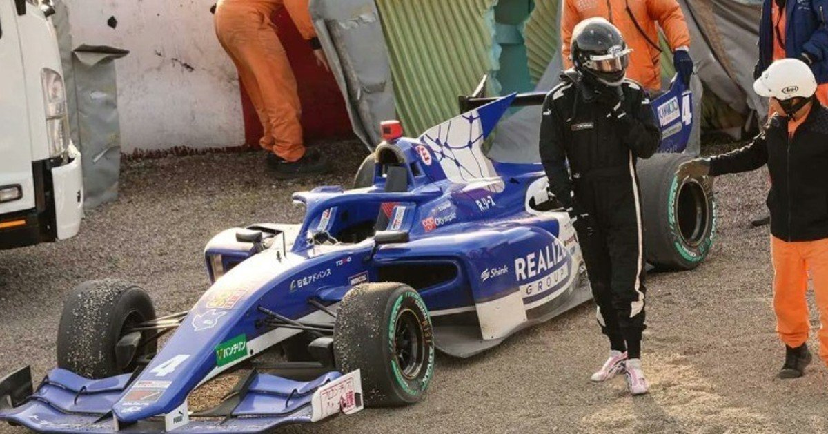 El traumático debut de Jack Doohan en la Súper Fórmula de Japón: chocó dos veces en la misma curva