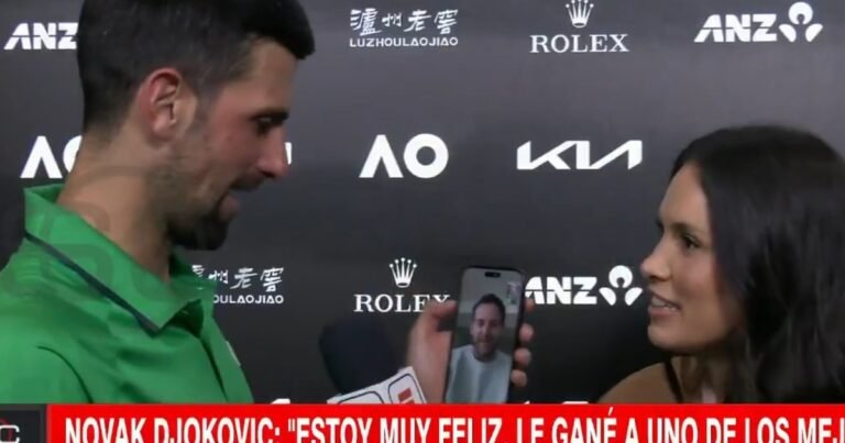 Novak Djokovic, sorprendido por Del Potro y la TV en una videollamada, tras meterse en la final del Abierto de Australia: "Te amo hermano"