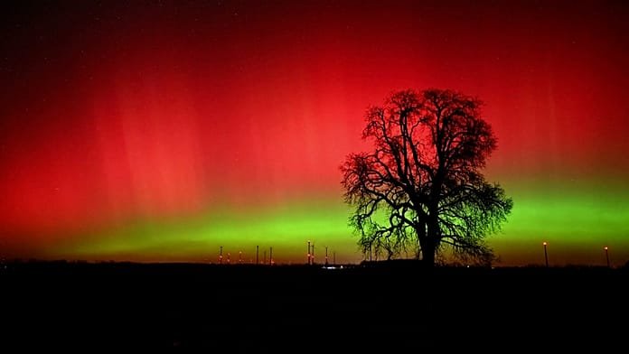 Las auroras boreales iluminan el cielo alemán