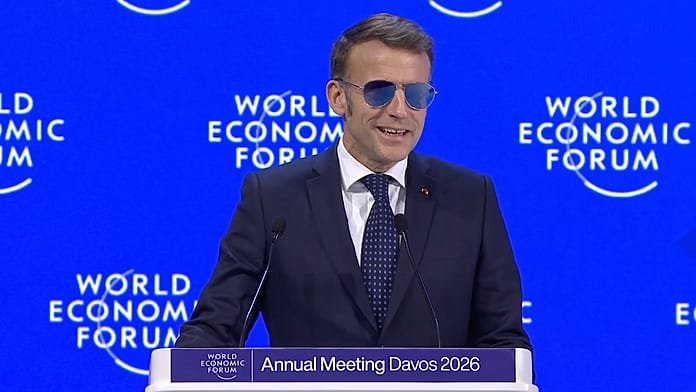 Macron señala en Davos en medio de la tensión con Trump: "Preferimos el respeto a los matones"