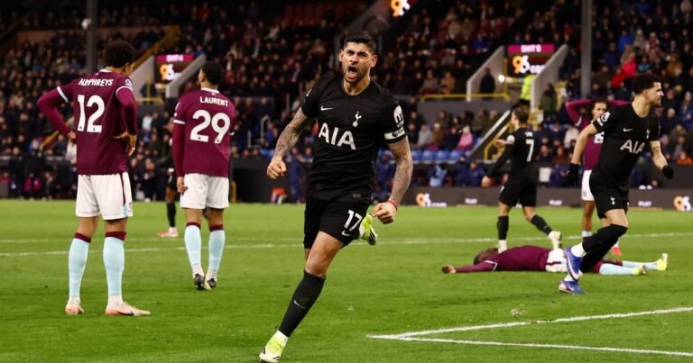 El Cuti Romero le dio el empate sobre la hora a Tottenham con un cabezazo espectacular y lleva tres goles al hilo