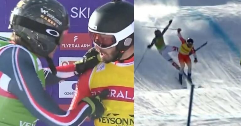Bronca e insultos en la Copa del Mundo de Ski Cross de Suiza: sufrió una dura caída e increpó con todo al esquiador que se la provocó