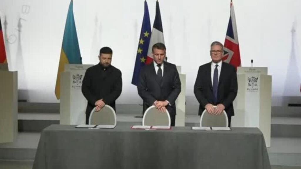 Macron, Starmer y Zelenski firman garantías de seguridad para Ucrania ante eventual tregua con Rusia