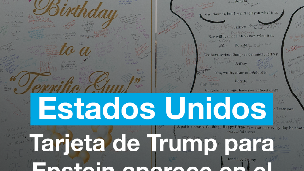 Una réplica gigante de la supuesta carta de Trump a Epstein se levanta en Washington D. C.