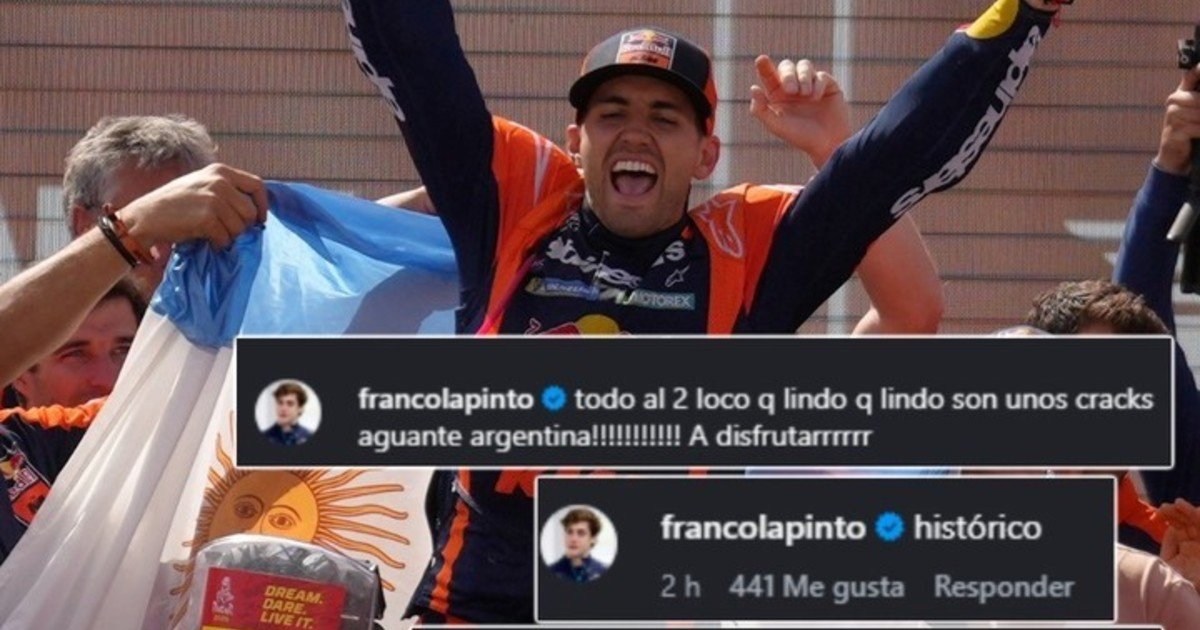 El mensaje de Franco Colapinto para Luciano Benavides, campeón en el Dakar 2026: "Sos una bestia"
