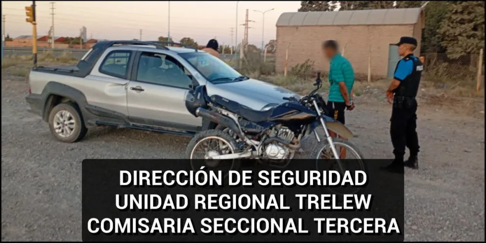 Borracho colisionó una moto robada y lo detuvieron