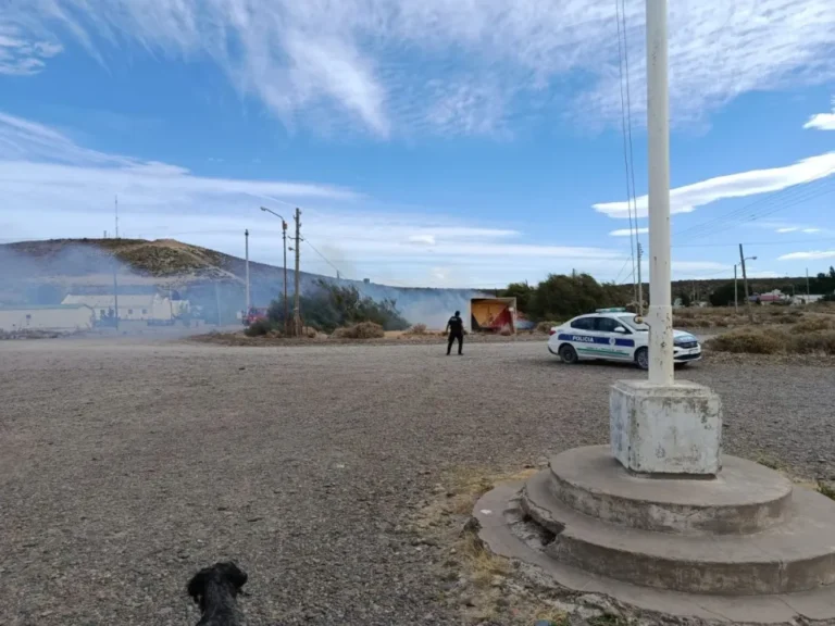 Camión derribó tendido eléctrico en Astra que generó un incendio de pastizales