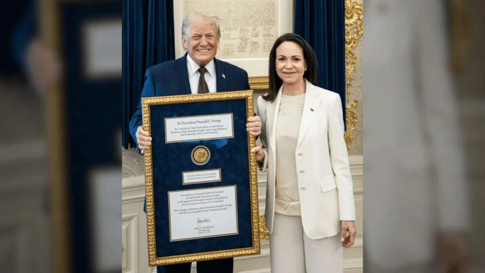 Trump confirmó que María Corina Machado le entregó su Premio Nobel de la Paz