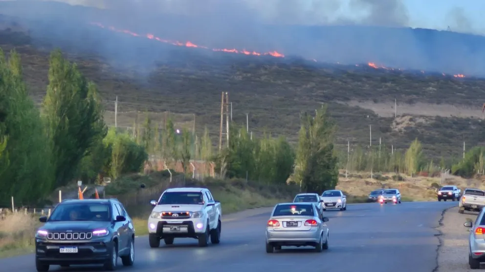 Importante incendio de pastizales en el Roque González