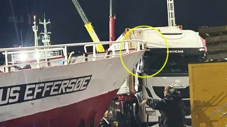 Un barco pesquero impactó contra un camión en el muelle Storni