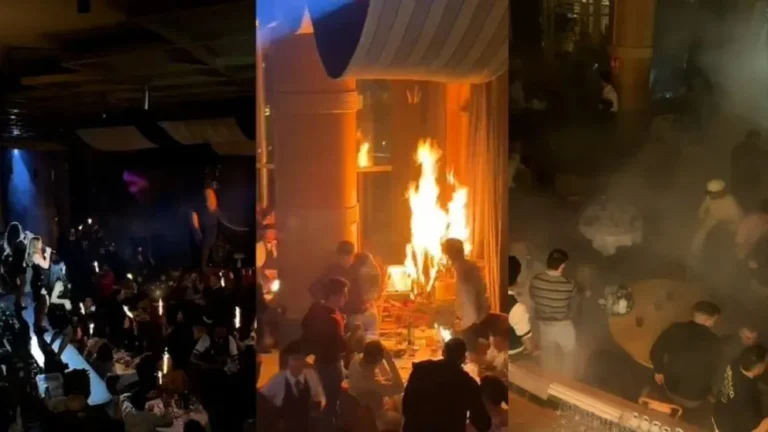 Show con bengalas provocó un incendio en un restaurante de Madrid