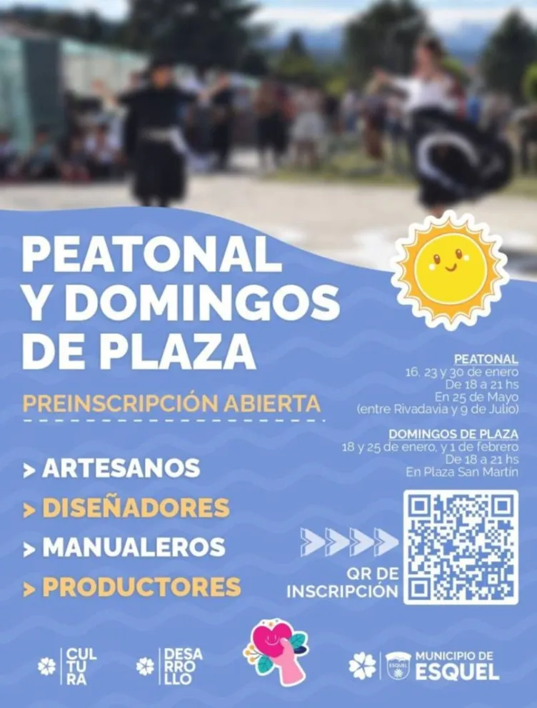 Verano 2026: Esquel lanza los programas municipales “Viernes Peatonal” y “Domingos de Plaza”