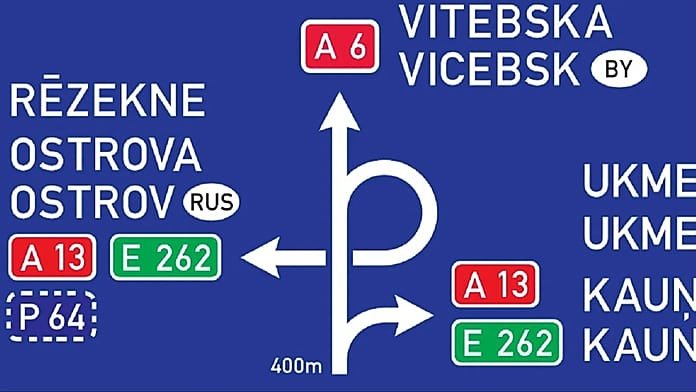 Letonia retirará las señales de tráfico con nombres de ciudades rusas y bielorrusas