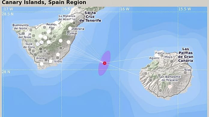 Canarias ha registrado un terremoto de magnitud 4,1 entre Tenerife y Gran Canaria