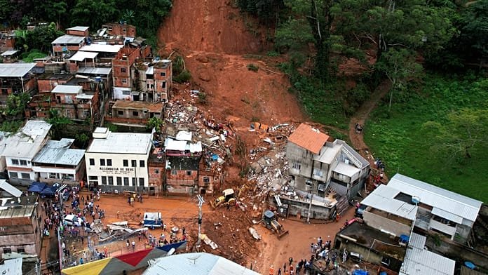 Aludes en Brasil, 43 desaparecidos tras fuertes lluvias en el estado de Minas Gerais