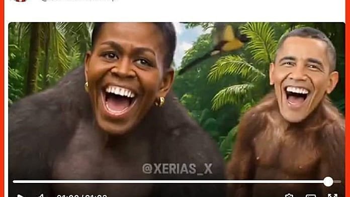 Trump provoca indignación por un vídeo en el que Obama y su mujer aparecen retratados como monos