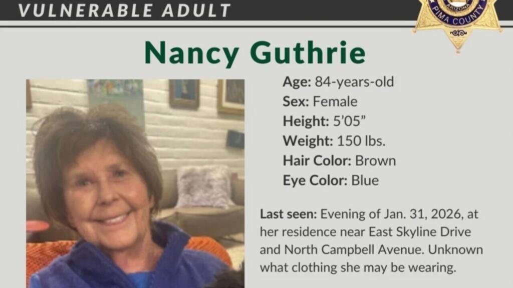 ¿Qué pasó con Nancy Guthrie?: la desaparición entra en su segunda semana, mientras crecen temores por su salud