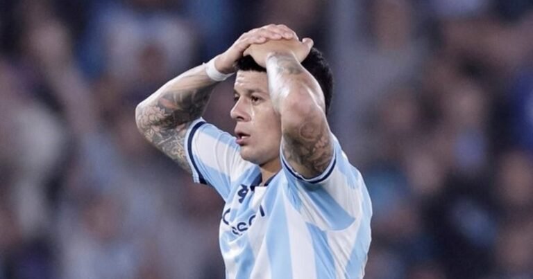 Alarma en Racing: Marcos Rojo se volvió a desgarrar y se perderá el partido ante Independiente Rivadavia