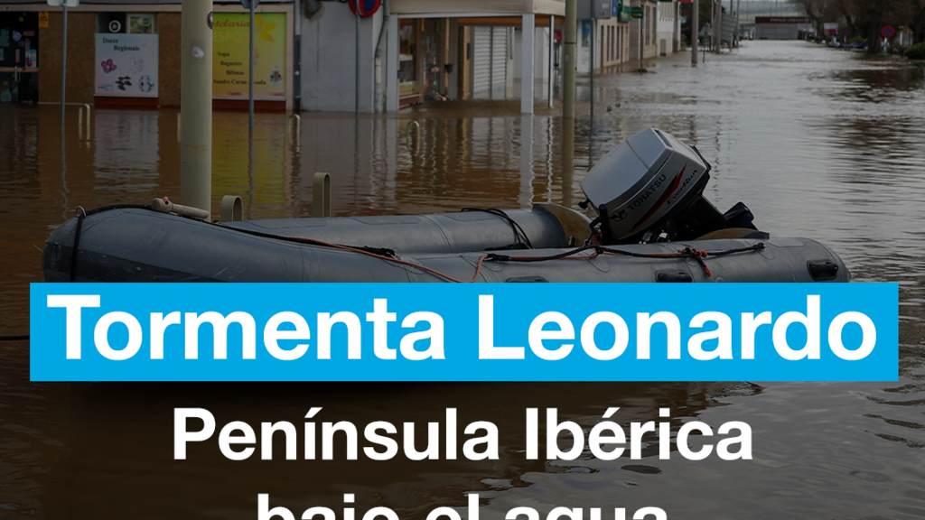La Península Ibérica está bajo el agua por la tormenta Leonardo
