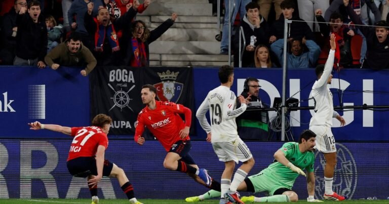 Osasuna dio el golpe con un victoria épica contra Real Madrid en la Liga de España