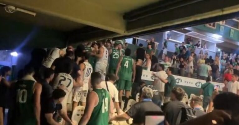 Escándalo en la Liga Nacional de Básquet: un jugador de Independiente de Oliva le tiró una botella al público de Ferro