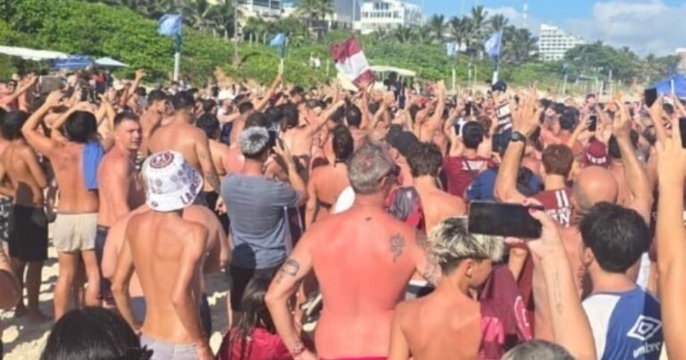 Los hinchas de Lanús coparon las playas de Río de Janeiro con un banderazo y van por la gloria en el Maracaná