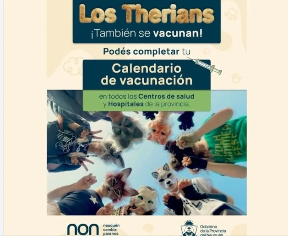 “Los therians también se vacunan” la campaña viral del Ministerio de Salud de Neuquén