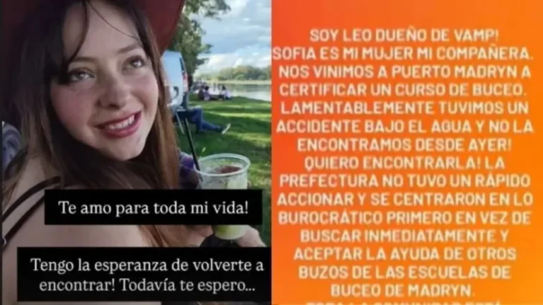 "Todavía te espero", el conmovedor mensaje del novio de la buceadora desaparecida en Madryn