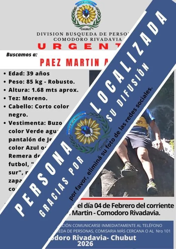 Martín Alberto Páez fue encontrado