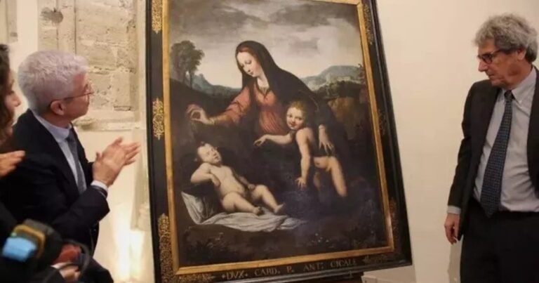 Restauraron en Palermo una de las 15 copias conocidas de la ‘Virgen del Velo’ pintada por Rafael