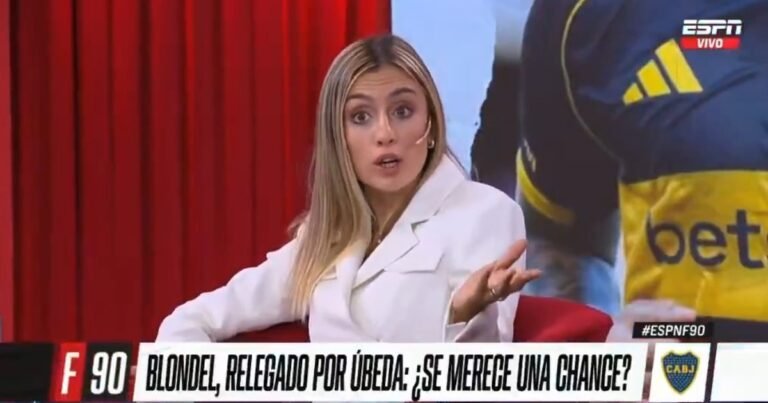 Morena Beltrán criticó la falta de oportunidades para Lucas Blondel en Boca y le apuntó al DT: "No es del gusto de Úbeda"