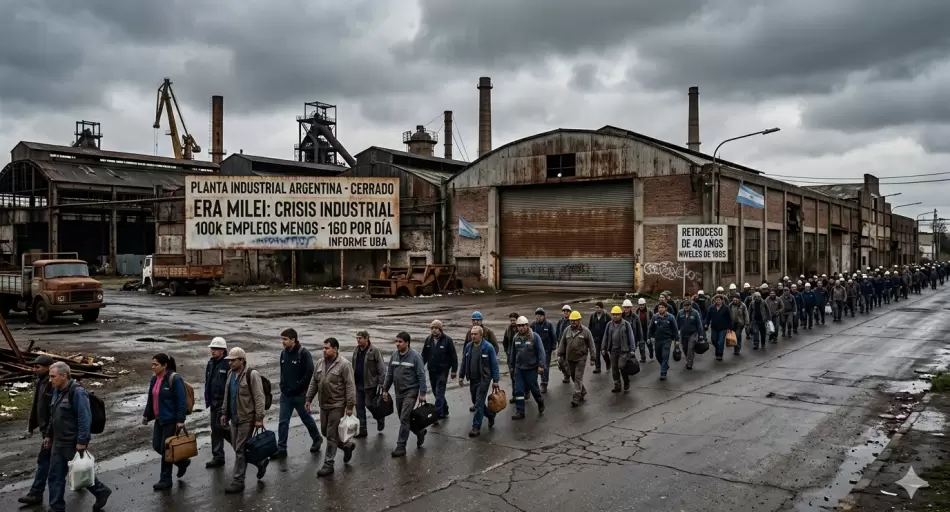 Informe UBA: la industria argentina pierde 160 empleos por día y retrocede a niveles de 1985