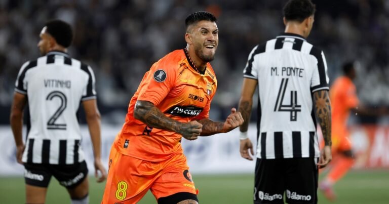 Milton Céliz, de Riestra a hacer historia en Brasil: marcó un gol y Barcelona de Guayaquil eliminó a Botafogo de la Copa Libertadores