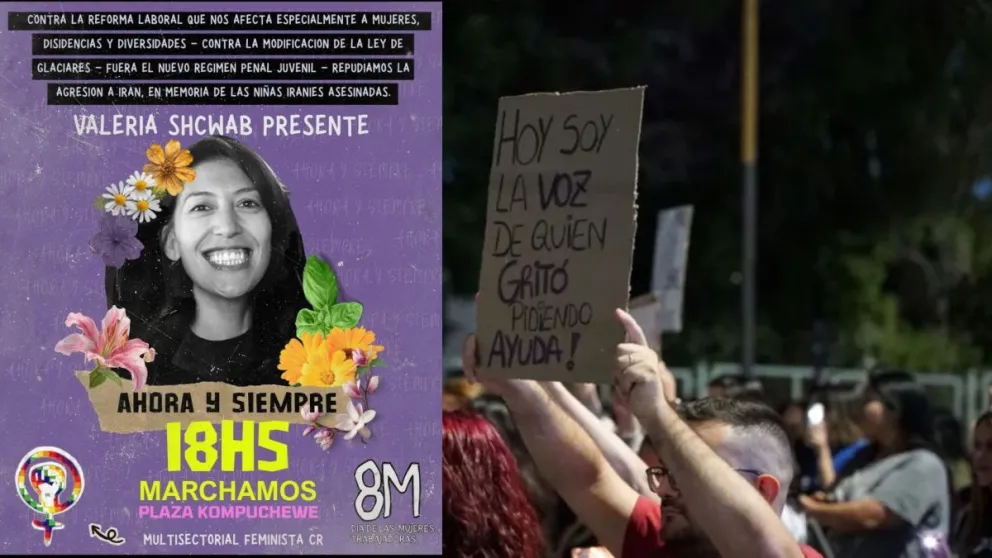 El 8M en Comodoro marchará en memoria de Valeria Schwab