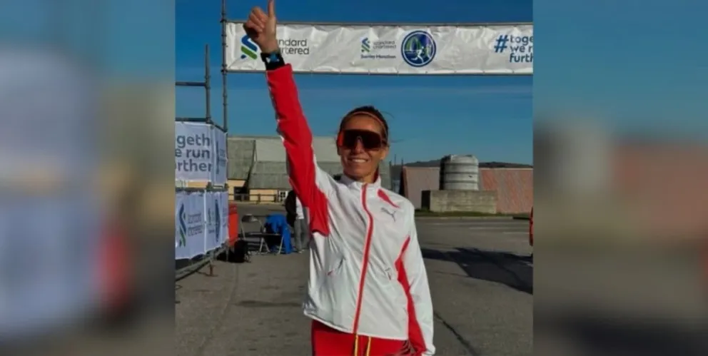 Candela Cerrone ganó la maratón de Malvinas y emocionó con un homenaje a los caídos