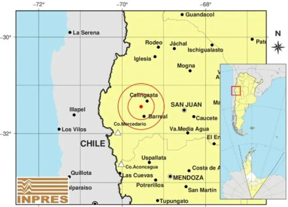 Sismo de 4,9 grados sacudió a San Juan y se sintió en Mendoza